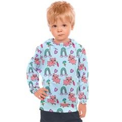 Pigs Pattern Art Design Drawing Sketch Wallpaper Kids  Hooded Pullover by pakminggu