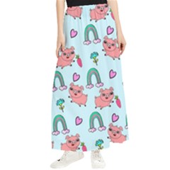 Pigs Pattern Art Design Drawing Sketch Wallpaper Maxi Chiffon Skirt by pakminggu