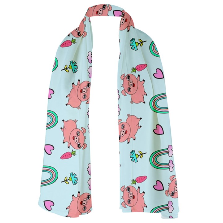 Pigs Pattern Art Design Drawing Sketch Wallpaper Lightweight Scarf 