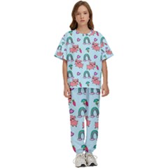 Pigs Pattern Art Design Drawing Sketch Wallpaper Kids  Tee And Pants Sports Set by pakminggu