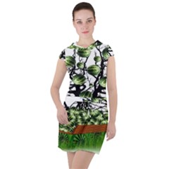 Watermelon Tree Abstraction On Watermelon Abundance Drawstring Hooded Dress by pakminggu