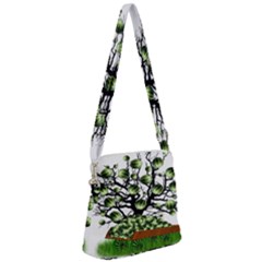 Watermelon Tree Abstraction On Watermelon Abundance Zipper Messenger Bag by pakminggu