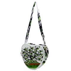 Watermelon Tree Abstraction On Watermelon Abundance Heart Shoulder Bag by pakminggu