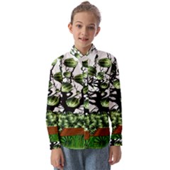 Watermelon Tree Abstraction On Watermelon Abundance Kids  Long Sleeve Shirt by pakminggu