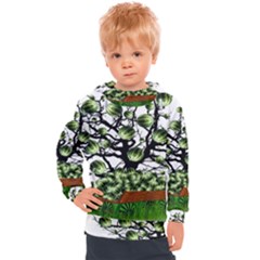 Watermelon Tree Abstraction On Watermelon Abundance Kids  Hooded Pullover by pakminggu