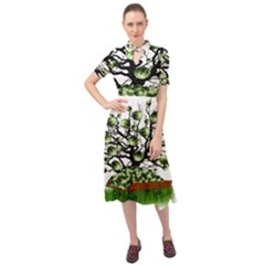 Watermelon Tree Abstraction On Watermelon Abundance Keyhole Neckline Chiffon Dress by pakminggu