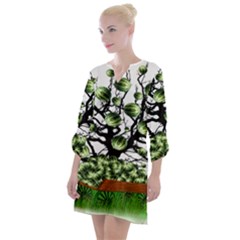 Watermelon Tree Abstraction On Watermelon Abundance Open Neck Shift Dress by pakminggu