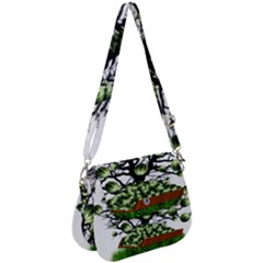 Watermelon Tree Abstraction On Watermelon Abundance Saddle Handbag by pakminggu