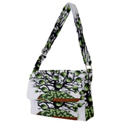 Watermelon Tree Abstraction On Watermelon Abundance Full Print Messenger Bag (l) by pakminggu