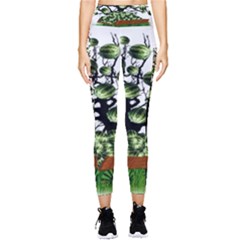 Watermelon Tree Abstraction On Watermelon Abundance Pocket Leggings  by pakminggu