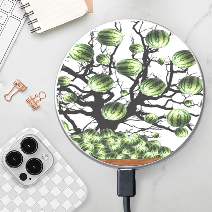 Watermelon Tree Abstraction On Watermelon Abundance Wireless Fast Charger(White)