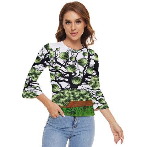 Watermelon Tree Abstraction On Watermelon Abundance Bell Sleeve Top by pakminggu