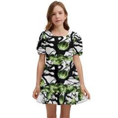 Watermelon Tree Abstraction On Watermelon Abundance Kids  Short Sleeve Dolly Dress by pakminggu