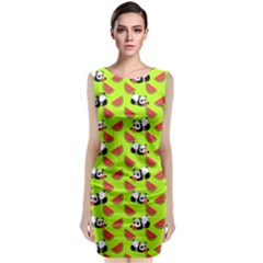 Watermelon Panda Background Wallpaper Classic Sleeveless Midi Dress by pakminggu