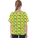 Watermelon Panda Background Wallpaper V-Neck Dolman Drape Top View2