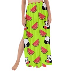 Watermelon Panda Background Wallpaper Maxi Chiffon Tie-up Sarong by pakminggu