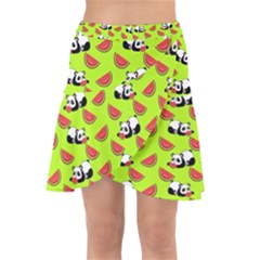 Watermelon Panda Background Wallpaper Wrap Front Skirt by pakminggu