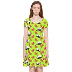 Watermelon Panda Background Wallpaper Inside Out Cap Sleeve Dress by pakminggu