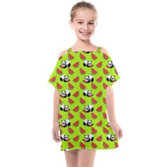 Watermelon Panda Background Wallpaper Kids  One Piece Chiffon Dress by pakminggu