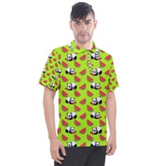 Watermelon Panda Background Wallpaper Men s Polo Tee by pakminggu