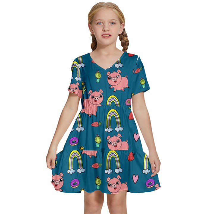 Texture Seamless Sample Digital Scrapbooking Kids  Short Sleeve Tiered Mini Dress