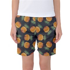 Pineapple Background Pineapple Pattern Women s Basketball Shorts by pakminggu