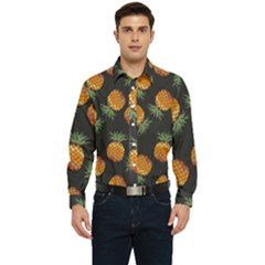 Pineapple Background Pineapple Pattern Men s Long Sleeve  Shirt by pakminggu