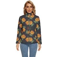 Pineapple Background Pineapple Pattern Women s Puffer Bubble Jacket Coat by pakminggu