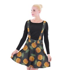 Pineapple Background Pineapple Pattern Suspender Skater Skirt by pakminggu