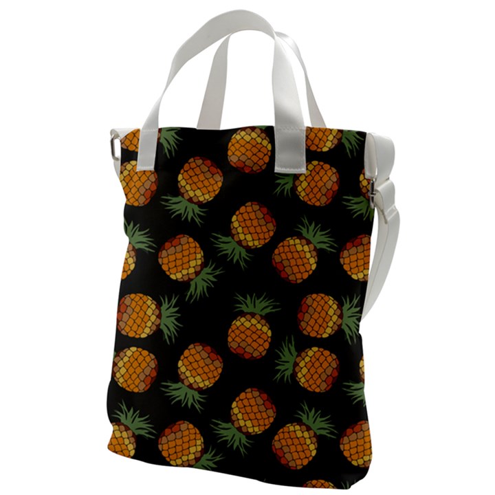 Pineapple Background Pineapple Pattern Canvas Messenger Bag