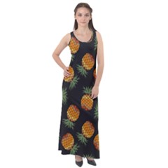 Pineapple Background Pineapple Pattern Sleeveless Velour Maxi Dress by pakminggu