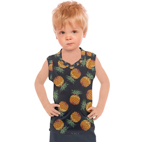 Pineapple Background Pineapple Pattern Kids  Sport Tank Top by pakminggu