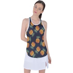 Pineapple Background Pineapple Pattern Racer Back Mesh Tank Top by pakminggu