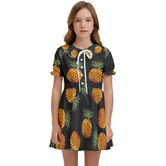 Pineapple Background Pineapple Pattern Kids  Sweet Collar Dress by pakminggu