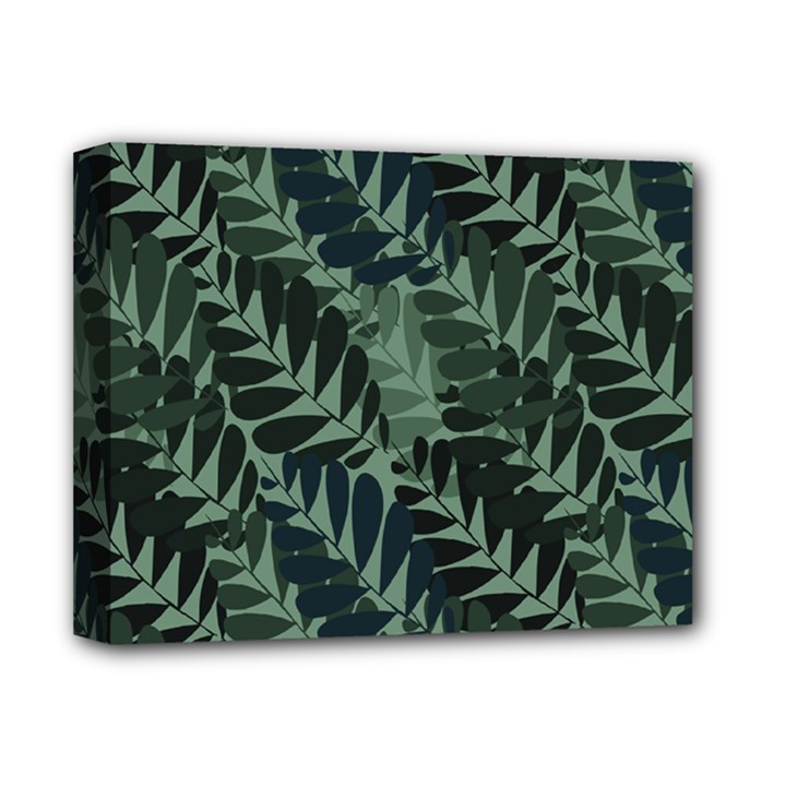 Background Pattern Leaves Texture Design Wallpaper Deluxe Canvas 14  x 11  (Stretched)