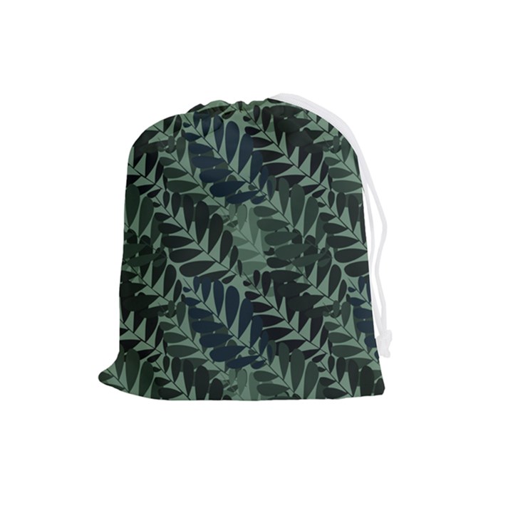 Background Pattern Leaves Texture Design Wallpaper Drawstring Pouch (Large)