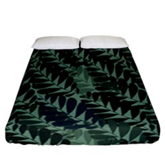 Background Pattern Leaves Texture Design Wallpaper Fitted Sheet (california King Size) by pakminggu