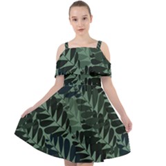 Background Pattern Leaves Texture Design Wallpaper Cut Out Shoulders Chiffon Dress by pakminggu