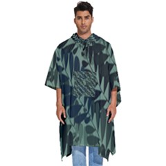 Background Pattern Leaves Texture Design Wallpaper Men s Hooded Rain Ponchos by pakminggu