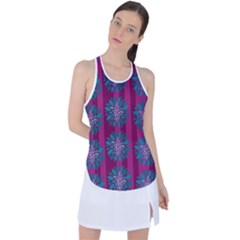 Art Floral Pattern Flower Seamless Decorative Racer Back Mesh Tank Top by pakminggu