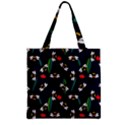 Art Floral Design Pattern Floral Pattern Zipper Grocery Tote Bag View2