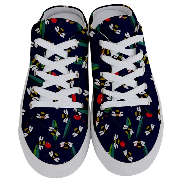 Art Floral Design Pattern Floral Pattern Half Slippers