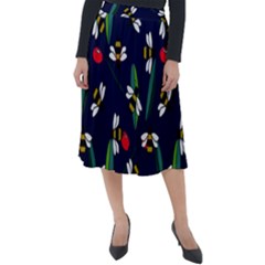 Art Floral Design Pattern Floral Pattern Classic Velour Midi Skirt  by pakminggu