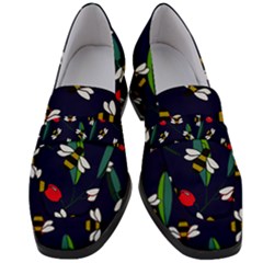 Art Floral Design Pattern Floral Pattern Women s Chunky Heel Loafers by pakminggu