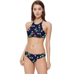 Art Floral Design Pattern Floral Pattern Banded Triangle Bikini Set by pakminggu