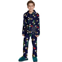 Art Floral Design Pattern Floral Pattern Kids  Long Sleeve Velvet Pajamas Set by pakminggu