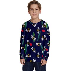 Art Floral Design Pattern Floral Pattern Kids  Long Sleeve Jersey by pakminggu