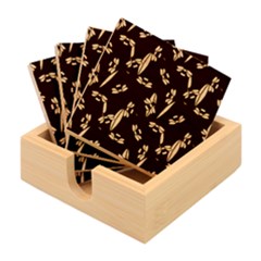 Art Floral Design Pattern Floral Pattern Bamboo Coaster Set by pakminggu