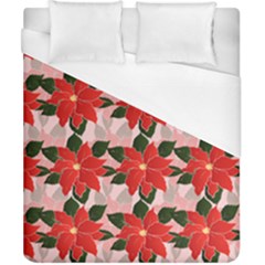 Poinsettia Pattern Seamless Pattern Christmas Xmas Duvet Cover (california King Size) by pakminggu