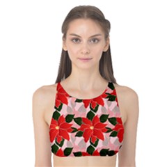 Poinsettia Pattern Seamless Pattern Christmas Xmas Tank Bikini Top by pakminggu